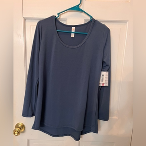 Lularoe‎ Lynnae long sleeve solid blue Women’s Small top